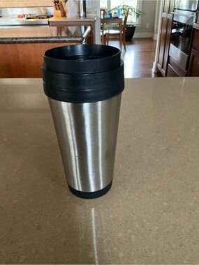 Insulated Stainless Steel Travel Tumbler with Black Lid